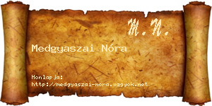 Medgyaszai Nóra névjegykártya