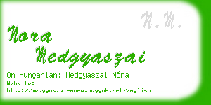 nora medgyaszai business card