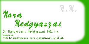 nora medgyaszai business card